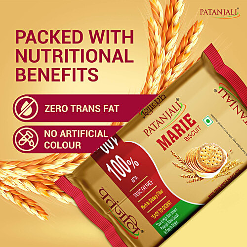 Patanjali Marie Biscuits, 210 g  Atta, Trans Fat Free, Rich In Dietary Fibre, Easy To Digest