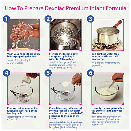 Dexolac Premium Infant Formula Powder - Stage 1, Up to 6 Months, Contains Nutrients, 400 g  Contains Nutrients