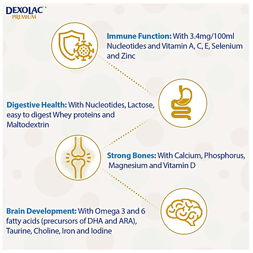 Dexolac Premium Follow-up Formula Powder - Stage 3, After 12 Up to 24 Months, Contains Nutrients, 400 g  Contains Nutrients