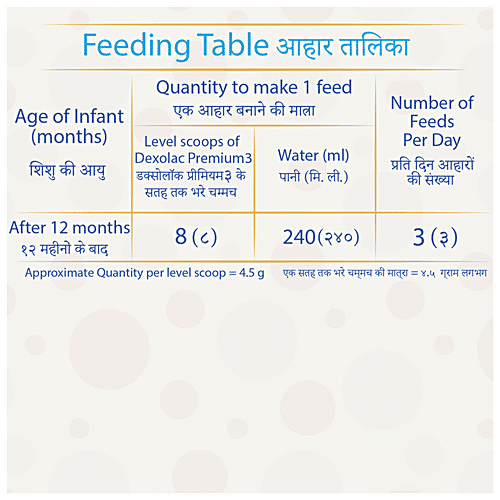 Dexolac Premium Follow-up Formula Powder - Stage 3, After 12 Up to 24 Months, Contains Nutrients, 400 g  Contains Nutrients