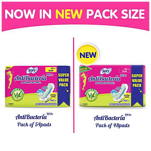 Buy Sofy Sanitary Pads Body Fit Antibacteria Extra Large 54 Pcs Online