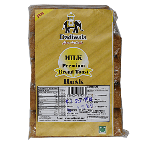 Dadiwala Premium Rusk - Milk, 300 g  