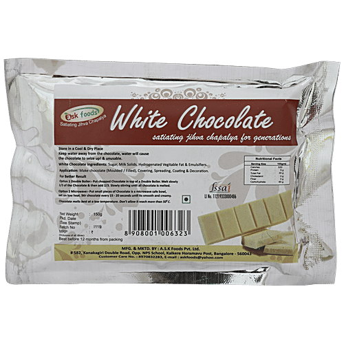 Ask Foods Chocolate - White, 150 g  