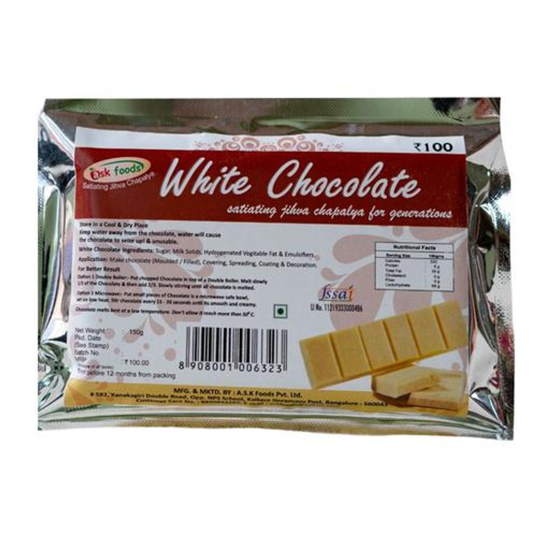 Ask Foods White Chocolate, 150 g 