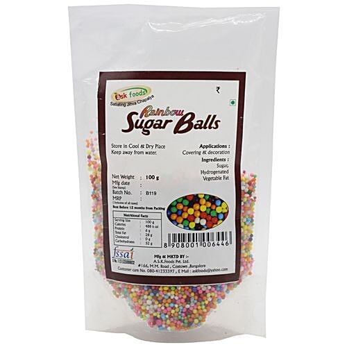 Ask Foods Rainbow Sugar Balls, 100 g  