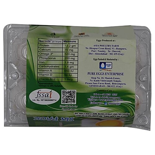 Buy Pure Eggs Eggs Omega 3 6 Pcs Online at the Best Price of Rs 65