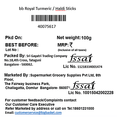 bb Royal Turmeric - Sticks, 100 g  