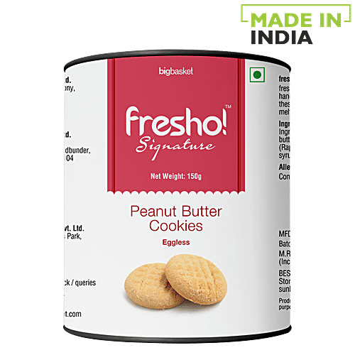 fresho! Signature Cookies - Peanut Butter, Eggless, 150 g No Trans Fat