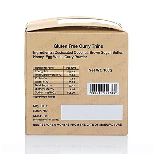 Fresho Signature Thin Cookie - Curry Crisp, Gluten Free, 100 g  