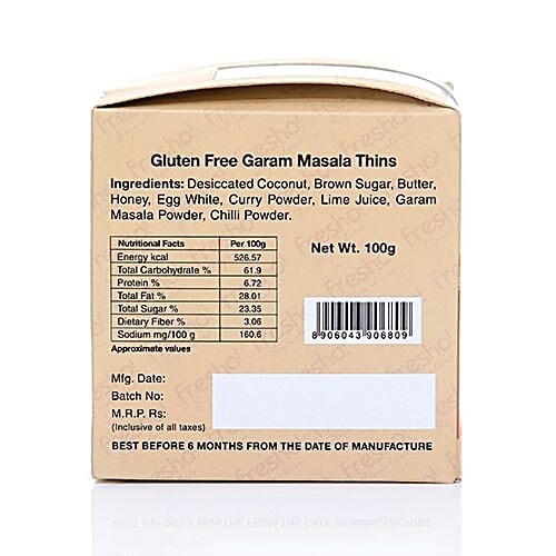 Fresho Signature Thin Cookie - Garam Masala, Gluten Free, 100 g  