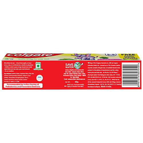 Colgate Kids Toothpaste - 2-5 Years, Strawberry Flavour, 40 g  