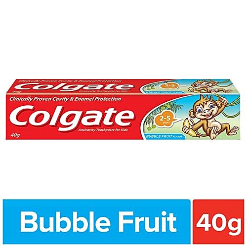 Colgate Kids Toothpaste - Bubble Fruit Flavour, 40 g  Clinically Proven Cavity & Enamel Protection