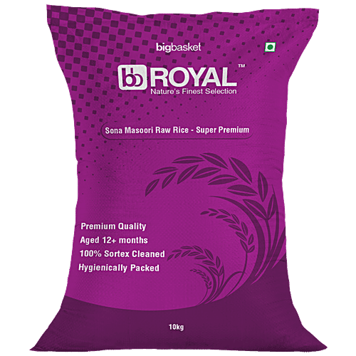 bb Royal Sona Masoori Rice/Akki Raw Rice/Akki - Super Premium, 10 kg (12 + Months Old) 