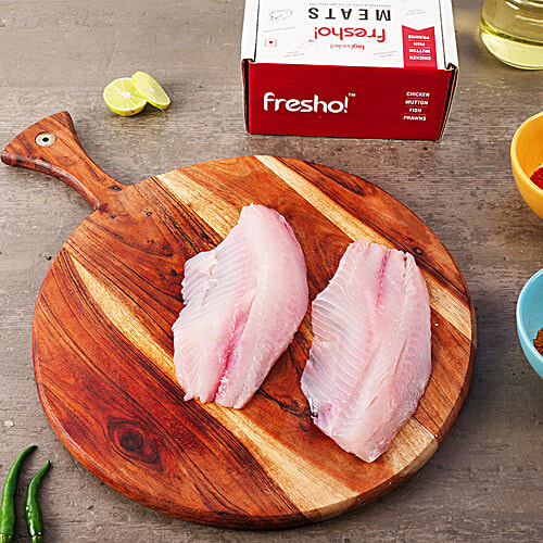 fresho! Tilapia Fish Fillet - Preservative Free, 8-12 pcs/Chilapi/Jilebi, 450 g (4-8 pcs) 
