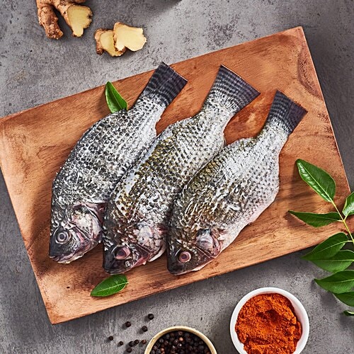 fresho! Tilapia Fish Fillet - Preservative Free, 8-12 pcs/Chilapi/Jilebi, 450 g (4-8 pcs) 
