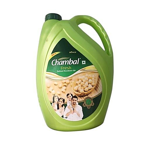 Chambal Refined Oil - Fresh Soyabean, 5 L  With Vitamins A, D & E