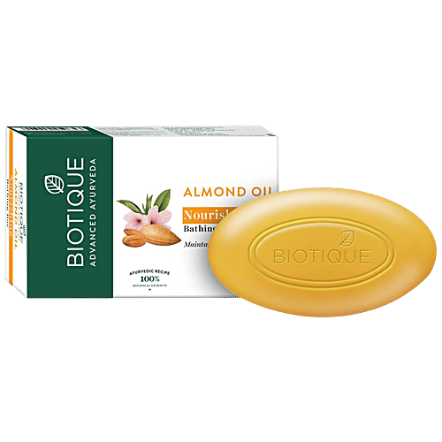 BIOTIQUE Almond Oil Nourishing Bathing Bar, 75 g  Organically Pure & Preservation Free
