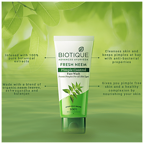 Buy Biotique Face Wash Bio Neem Purifying For Oily Acne Prone Skin 100