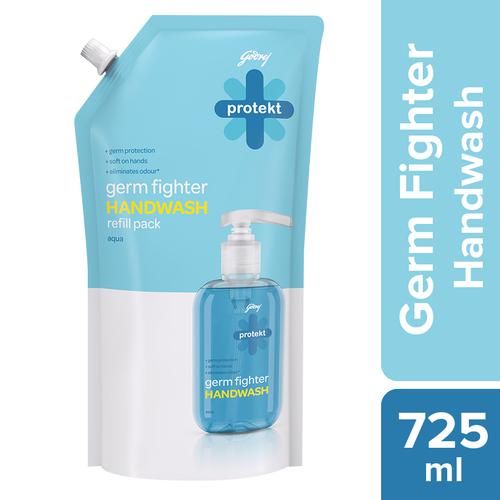 Godrej Protekt Germ Fighter Handwash - Aqua, Germ Protection, 725 ml  
