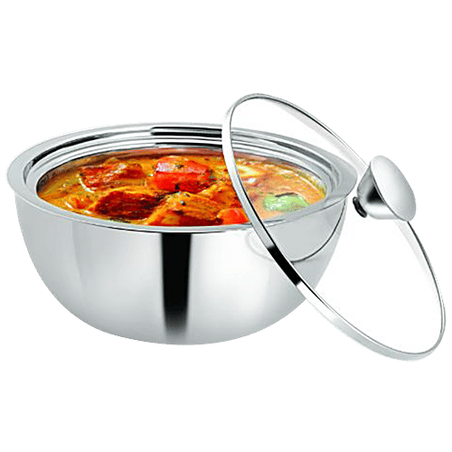 NanoNine Stainless Steel Insulated Casserole/Roti/Chapati - Serving Gravy Pot, Small, 1 L  