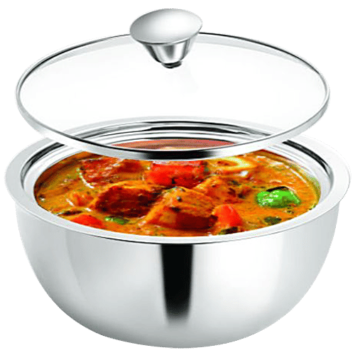NanoNine Stainless Steel Insulated Casserole/Roti/Chapati - Serving Gravy Pot, Small, 1 L  