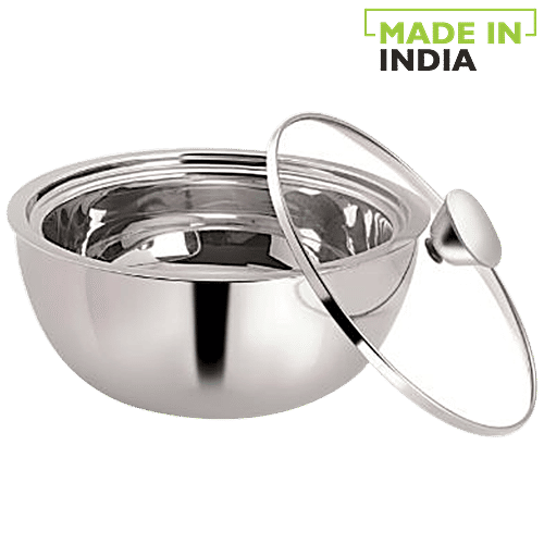 NanoNine Stainless Steel Insulated Casserole/Roti/Chapati - Serving Gravy Pot, Small, 1 L  