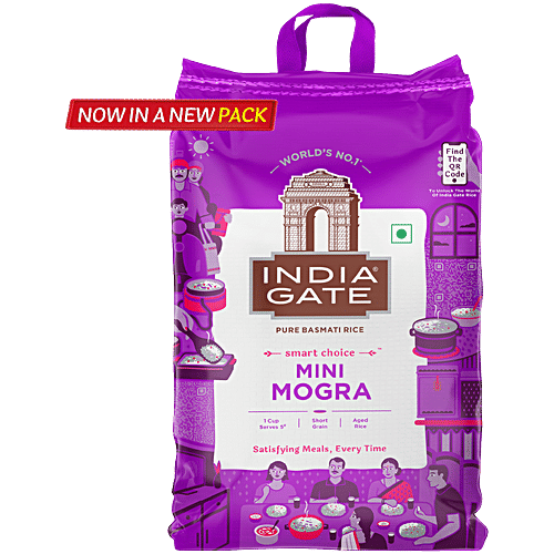India Gate Basmati Rice/Basmati Akki - Mini Mogra/Broken, 10 kg Bag Aged, 1 Cup Serves 5