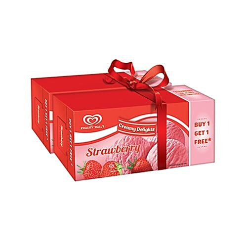 Buy Kwality Walls Frozen Dessert Strawberry Party Pack 700 Ml Online at