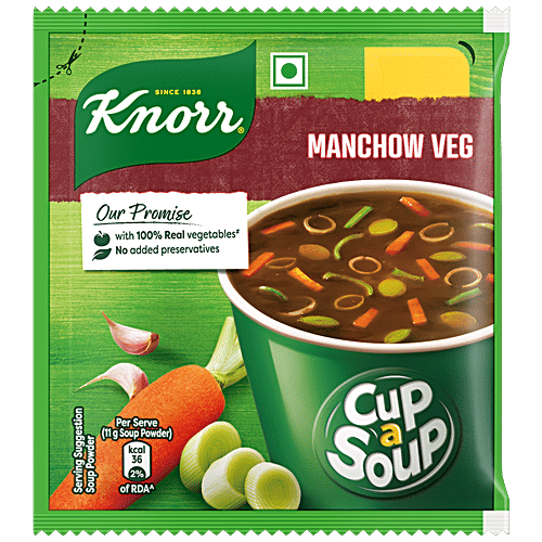 Knorr Manchow Cup A Soup - Real Vegetables, 11 g  No Added Preservatives