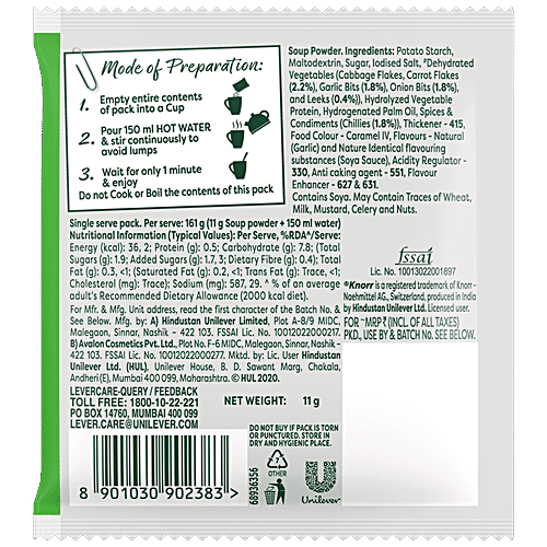 Knorr Manchow Cup A Soup - Real Vegetables, 11 g  No Added Preservatives