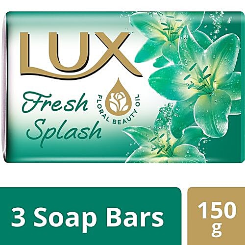 Lux Soap Bar - Water Lily & Cooling Mint, Fresh Splash, Save Rs. 6/-, 150 gm each Pack of 3 