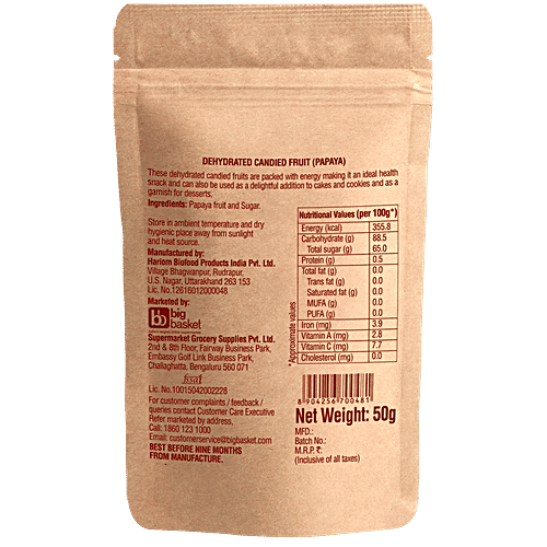 Fresho Signature Dry Fruit Papaya, 50 g  