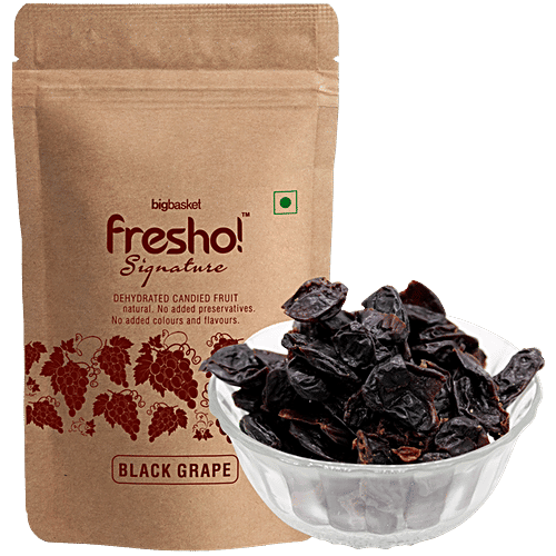 fresho! Signature Black Grape, 50 g Dehydrated Candied Fruit, No Added Preservatives