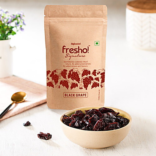 fresho! Signature Black Grape, 50 g Dehydrated Candied Fruit, No Added Preservatives