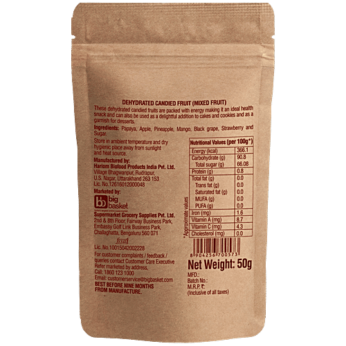 fresho! Signature Mixed Fruit, 50 g  Dehydrated Candied Fruit, No Added Preservatives