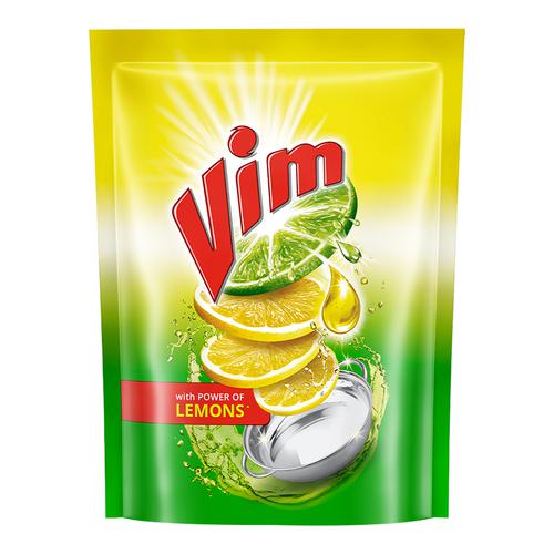 Vim Dishwash Liquid Gel Lemon Refill, 500 ml Pouch 