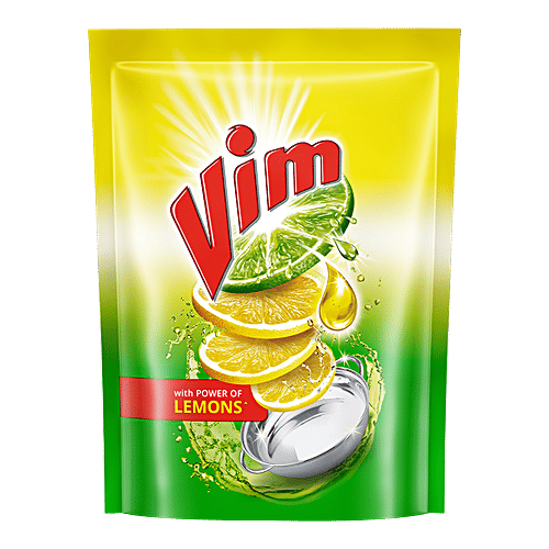 Vim Dishwash Liquid Gel Lemon Refill, 500 ml Pouch 