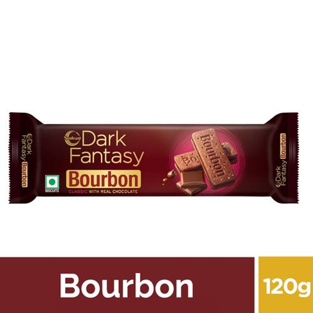 Sunfeast Dark Fantasy Bourbon Classic Biscuit Made With Real Chocolate, 120 g 