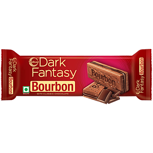 Sunfeast Dark Fantasy Bourbon Classic Chocolate Biscuits, 108 g  
