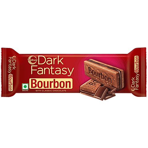 Sunfeast Dark Fantasy Bourbon Classic Chocolate Biscuits, 108 g  