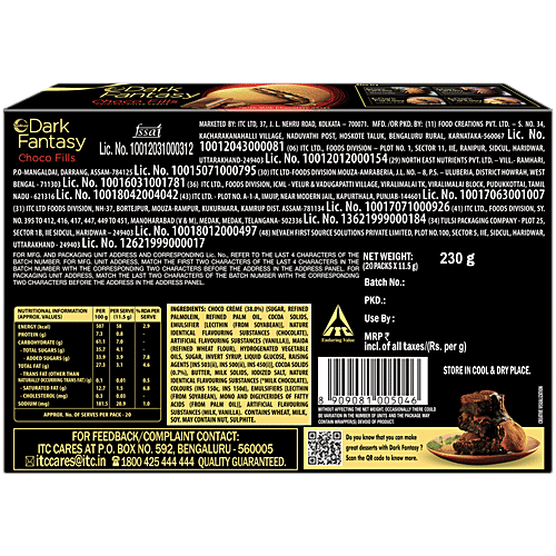Sunfeast Dark Fantasy Choco Fills, 230 g (20 Units)