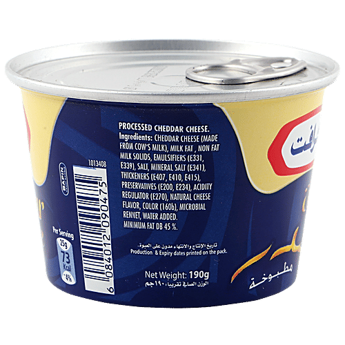 Buy Kraft Cheese Processed Cheddar Cup 190 Gm Online At Best Price of
