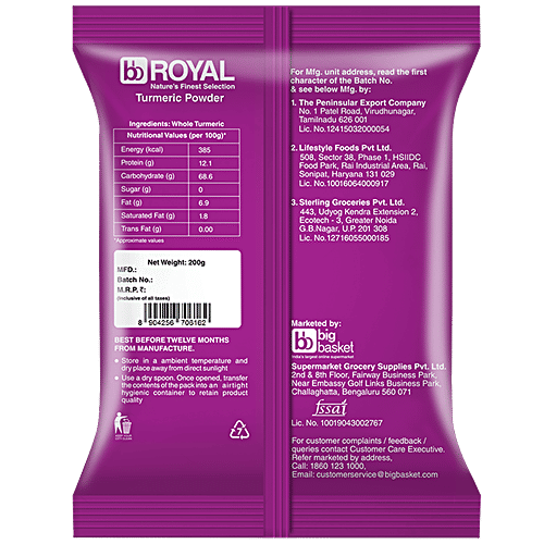 bb Royal Turmeric Powder/Haldi, 200 g  