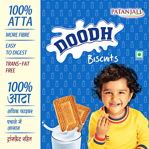 Patanjali Doodh Biscuits, 35 g  More Fiber, No Cholesterol