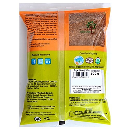 Sampurn Organic Organic - Sugar/Cheeni, Brown, 500 g  