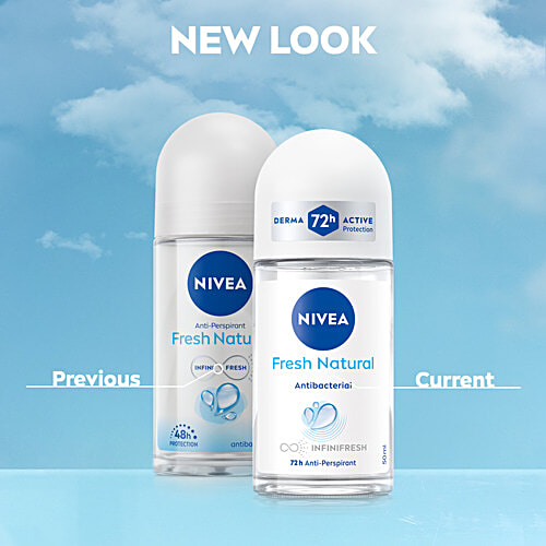 Nivea Deodorant Roll On - Fresh Natural, 50 ml  