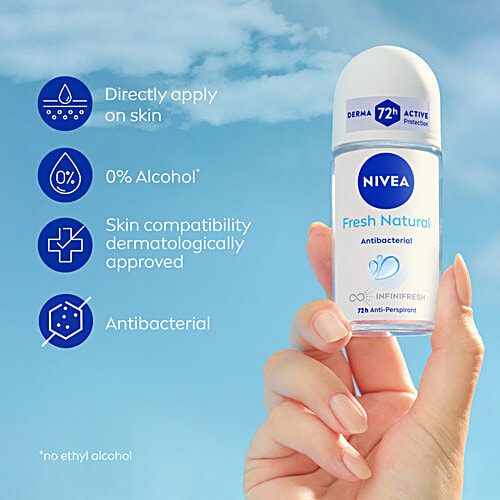 Nivea Deodorant Roll On - Fresh Natural, 50 ml  