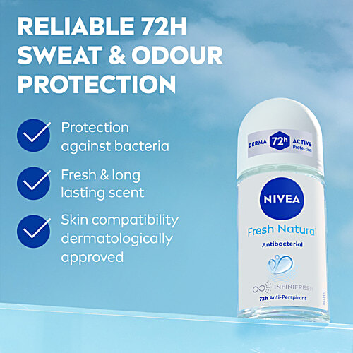 Nivea Deodorant Roll On - Fresh Natural, 50 ml  