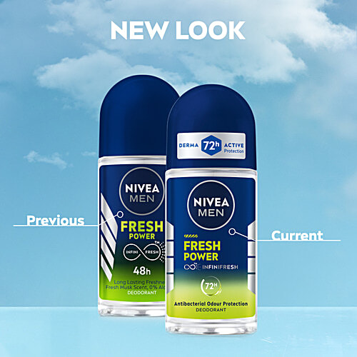 Nivea Deodorant Roll On - Fresh Natural, 50 ml 48h Long lasting Freshness