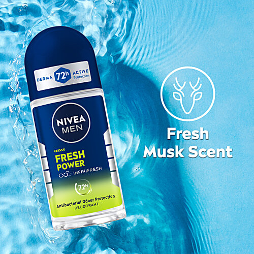 Nivea Deodorant Roll On - Fresh Natural, 50 ml 48h Long lasting Freshness